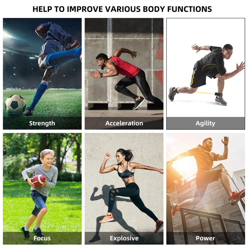 OYINDIZ Speed Training Equipment, Resistance Bungee Band Multi-Sport Exercise Set Improve Focus Explosive Agility Power Strength Vertical Jumping Basketball Tennis Football Volleyball