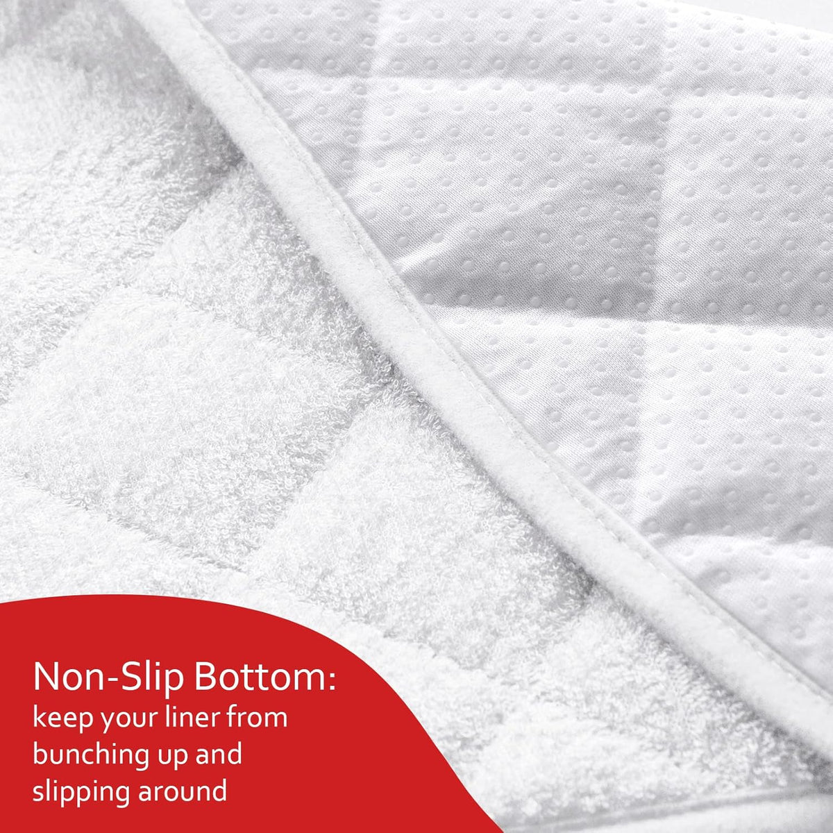 Moonsea Waterproof Changing Pad Liners - Thicker Non-Slip Design, 3 Pack, White, Machine Washable