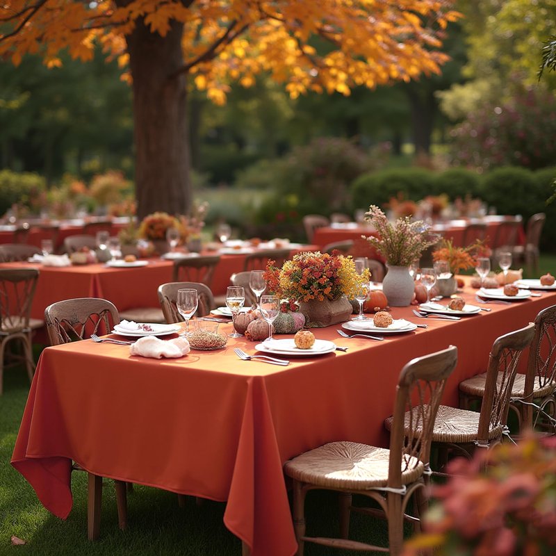 sancua Thanksgiving Tablecloths for 6 Foot Rectangle Tables, 8 Pack Burnt Orange - Washable Polyester Fabric Fall Table Cloth for Holiday Party, Birthday, Banquet Reception, 54x108 Inch Rust