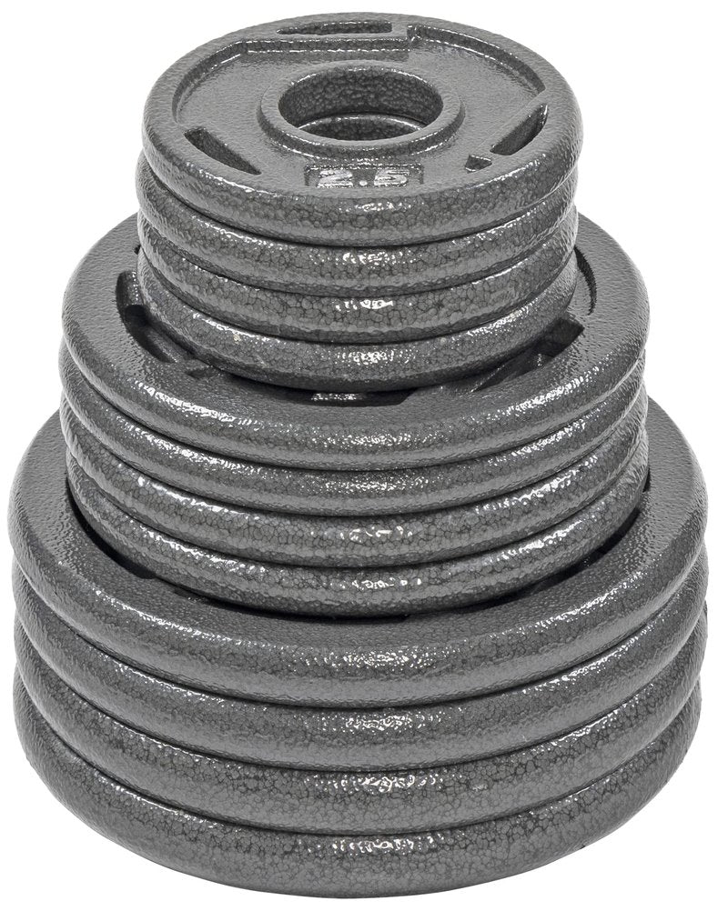 BalanceFrom Cast Iron Olympic 2-Inch Plate Weight Plate for Strength Training and Weightlifting, 70 LB Set (4x 2.5/5/10LB), Color #4, Multiple Packages