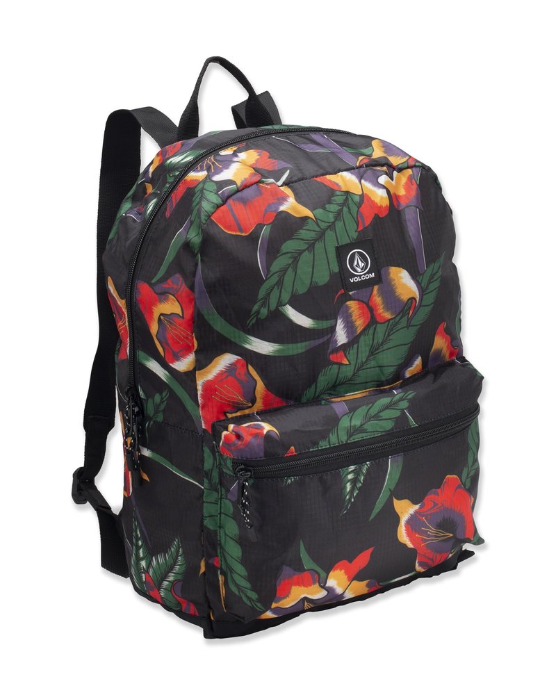 Volcom Men's Packable Backpack, Black Floral Print, One Size