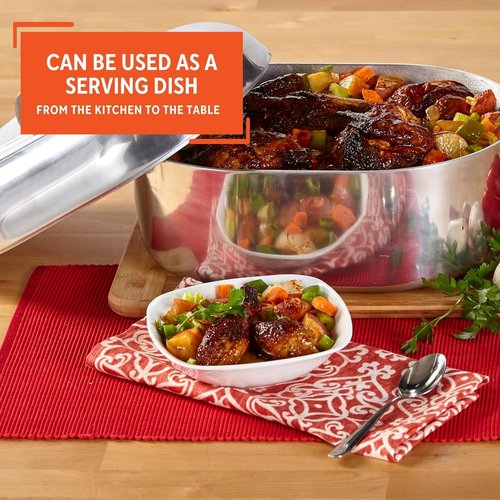 IMUSA USA Heavy Duty Cajun Oval Aluminum Roaster - 15-Inch Size | Durable Silver Finish