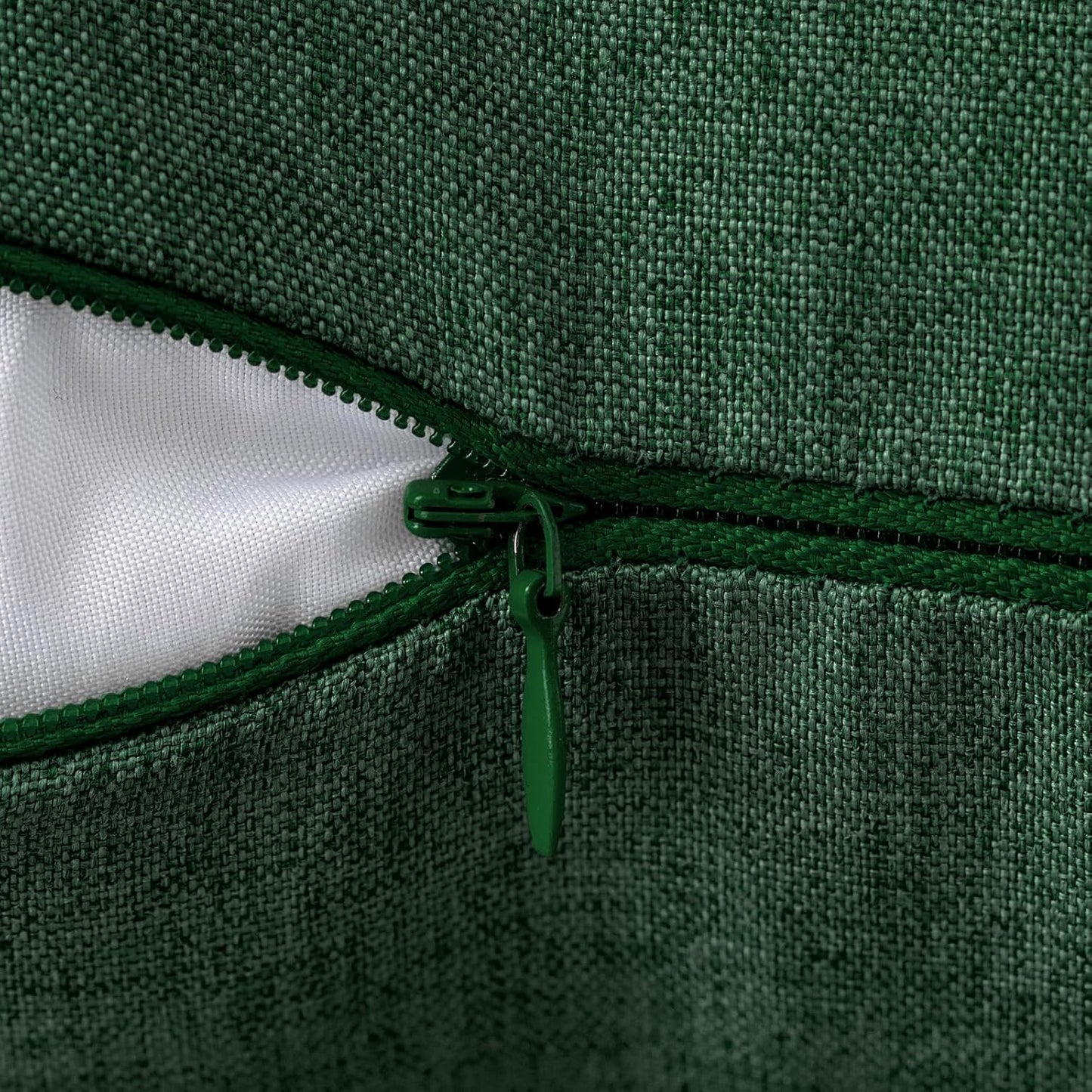MIULEE Decorative Outdoor Throw Pillow Covers - Waterproof Faux Linen Cushion Cases | 20x12 Inch Emerald Green (Pack of 2)