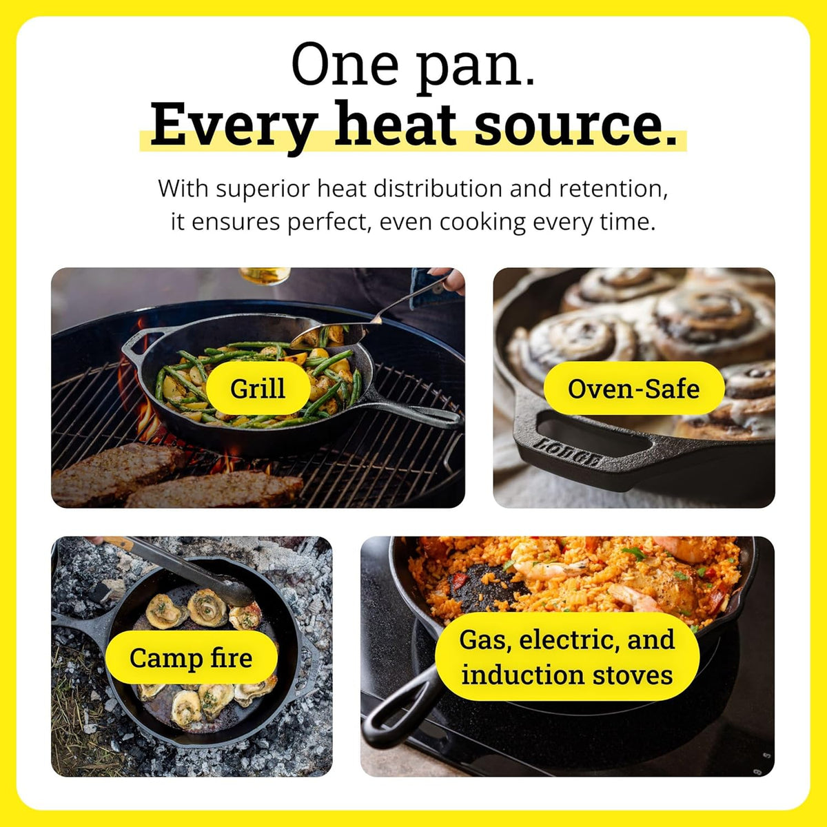 Lodge Seasoned Cast Iron Skillet - PFAS-Free Non-Toxic Cookware - Naturally Non-Stick & Oven Safe - 10.25 Inches
