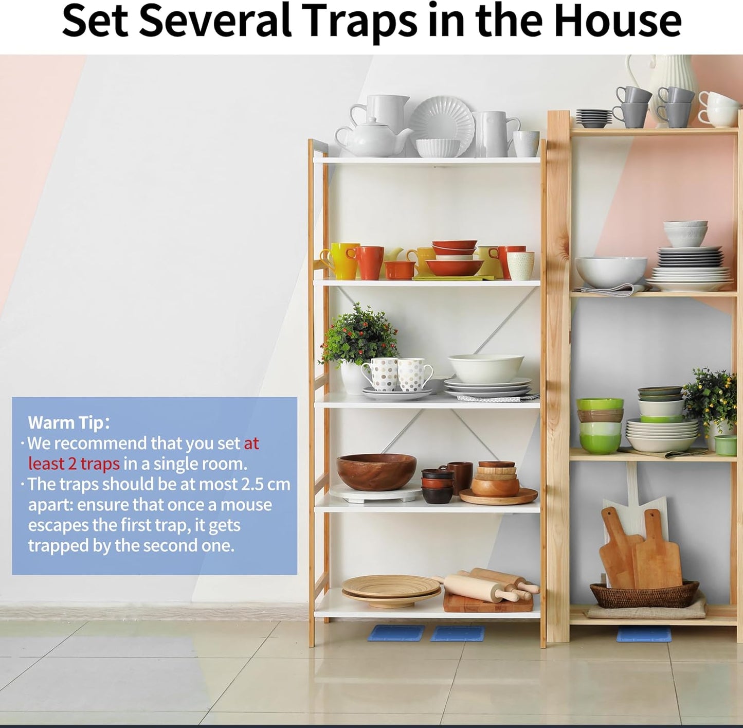 LULUCATCH Mouse & Insect Traps - 12 Pack of Heavy-Duty, Non-Toxic Sticky Traps for Home Use