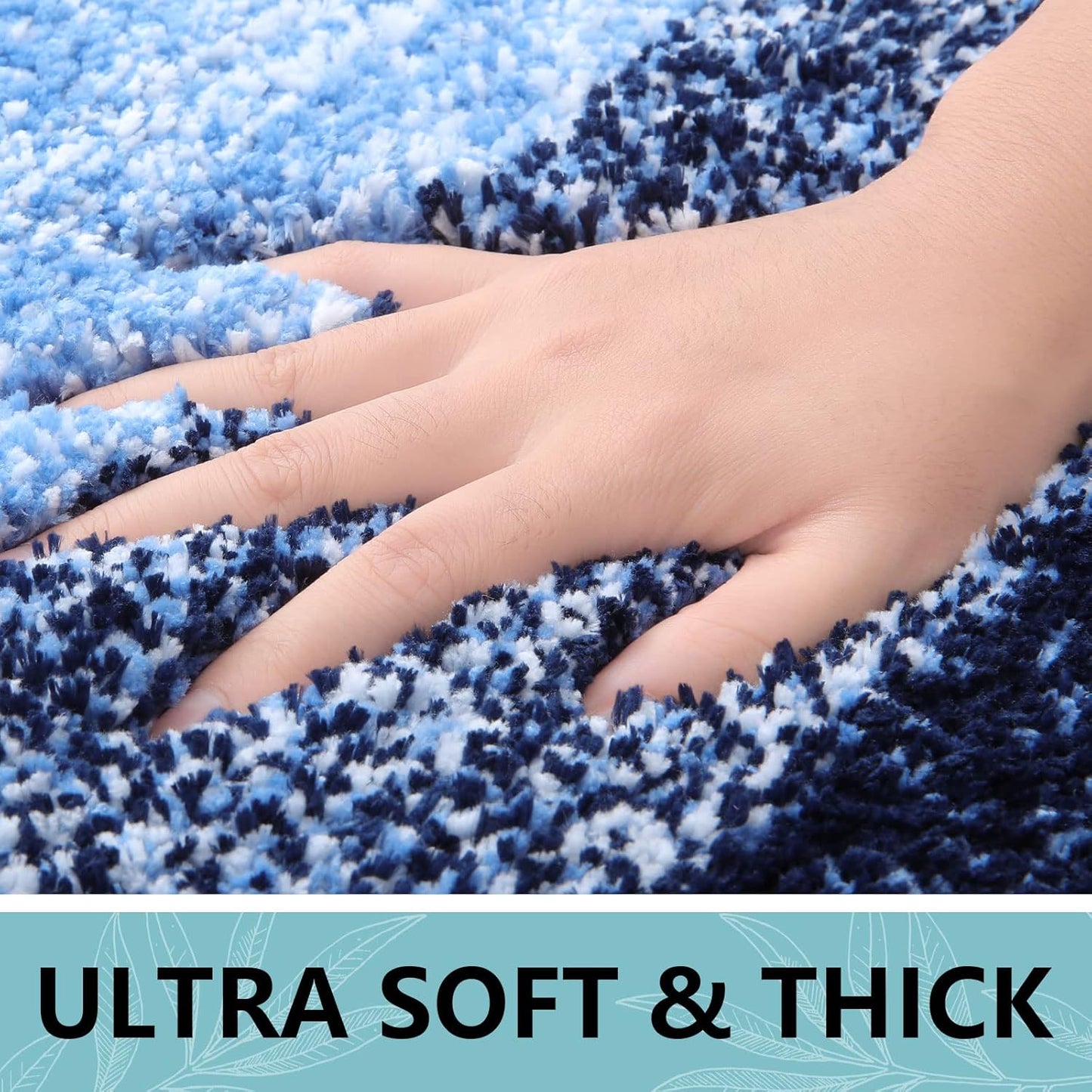 Arotive Microfiber Bath Rug - Soft, Absorbent, Non-Slip Design | 36x24 Blue Rectangular Mat