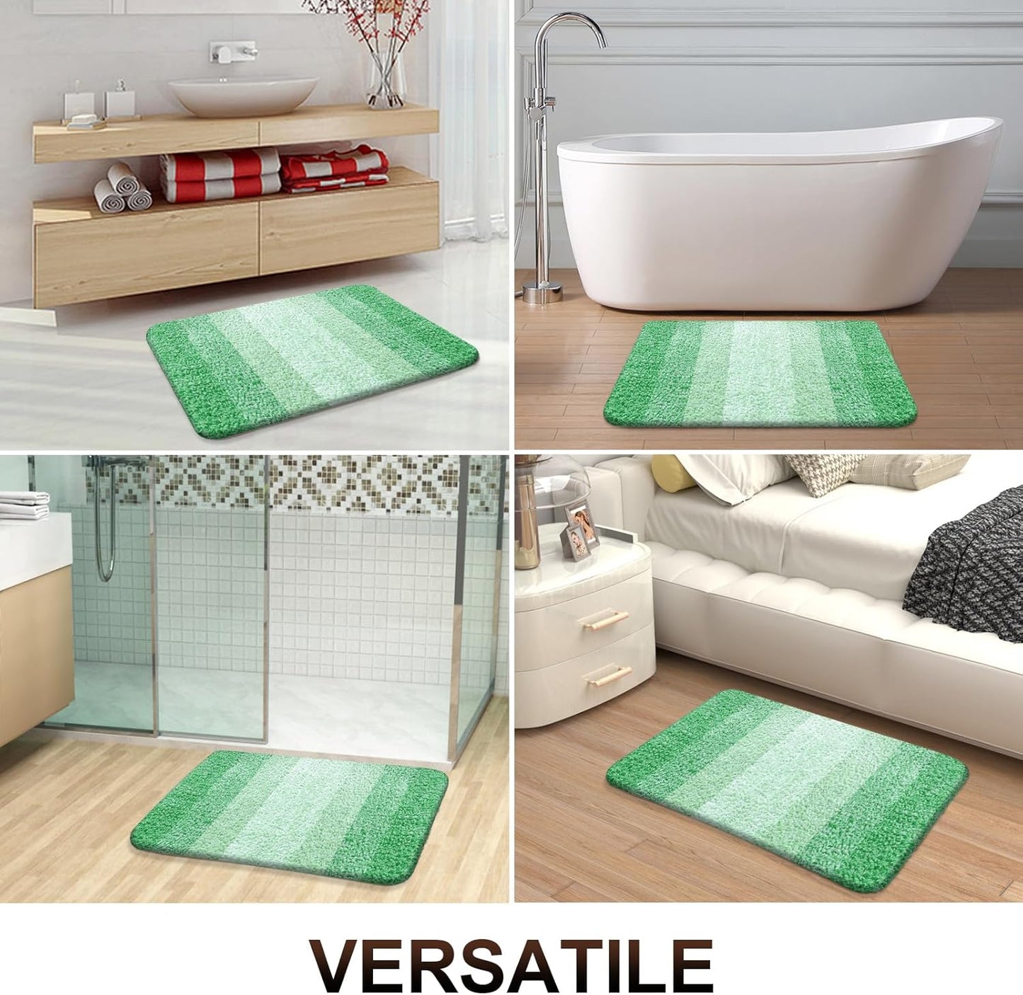 OLANLY Bathroom Rugs - Extra Soft Microfiber Mat 36x24 | Quick Dry & Machine Washable, Green