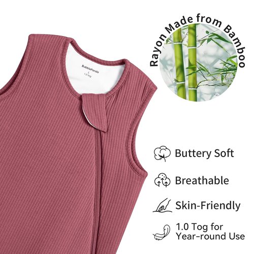 BubblePanda Bamboo Sleep Sack | Supersoft 1.0 Tog Baby Wearable Blanket for 6-12 Months