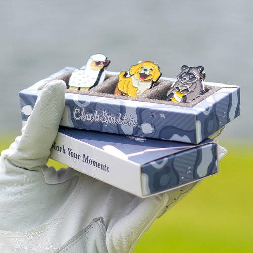 ClubSmith® Golf Ball Marker Gift Box Set with Magnetic Hat Clips, Funny Putting Marker Cool Golf Accessories, Premium Gifts for Men & Women Golfers (Set of 3) (Rub for Luck Set)