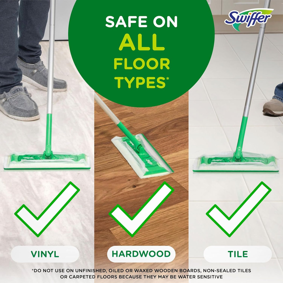 Swiffer Sweep + Mop Wet Pads Refill - All-Purpose Floor Cleaner for Dirt & Dust | Fresh Gain, 36ct