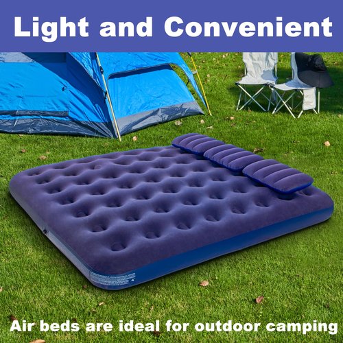 DIMAR GARDEN King Size Camping Air Mattress Inflatable Bed with Pillow,Include Hand Pump