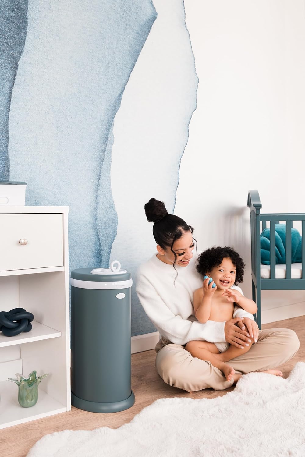 Ubbi Stainless Steel Diaper Pail - Odor Locking Design, No Special Bags Needed | Award-Winning Essential
