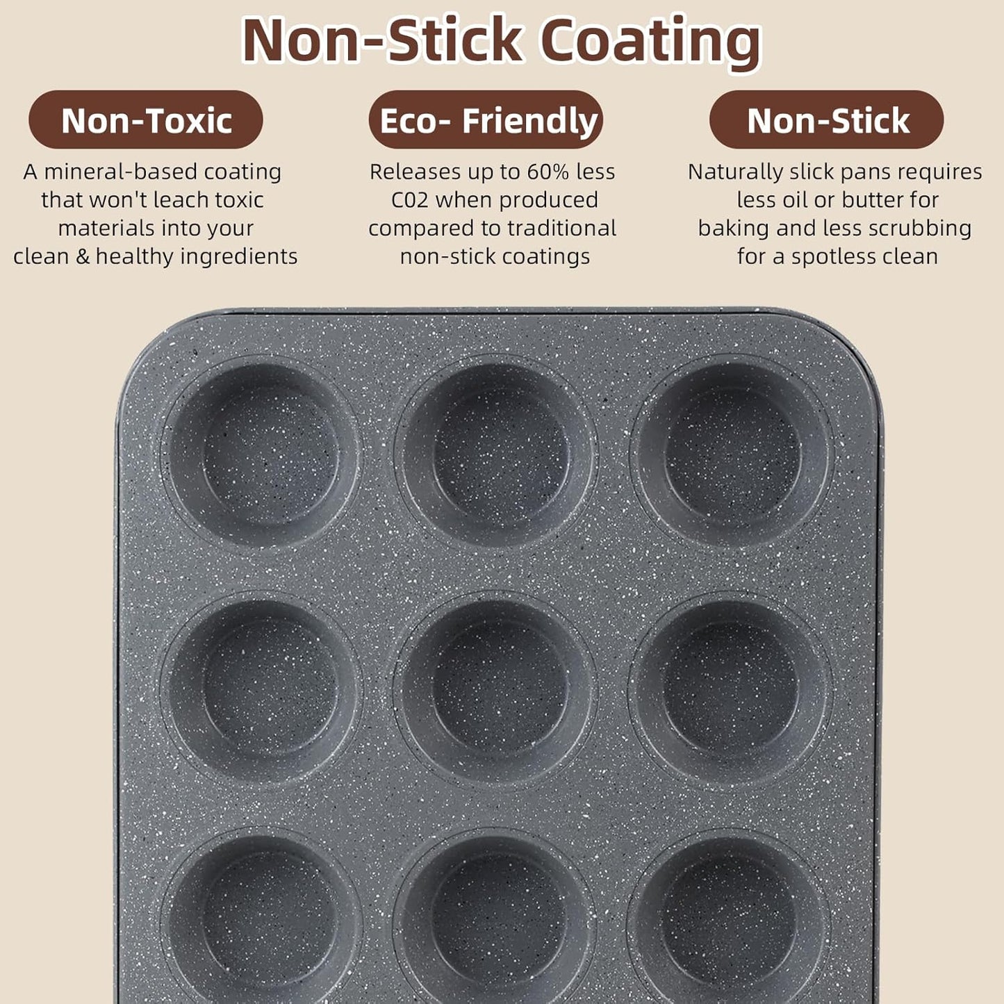 Professional Grade Nonstick Baking Pans Set by [Brand Name] - 11-Piece Carbon Steel Bakeware, Oven Safe to 450°F, Dishwasher Safe, Stackable | Steel Gray