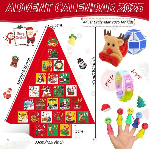 Fidget Advent Calendar - 24 Days of Surprises | Christmas Countdown Gifts for Kids & Teens