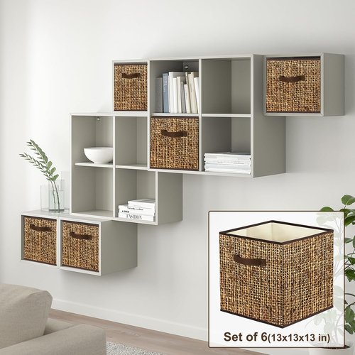 Homyfort Cube Storage Bins - Collapsible Fabric Organizer with Dual Handles | Set of 6, 11x11 Inches