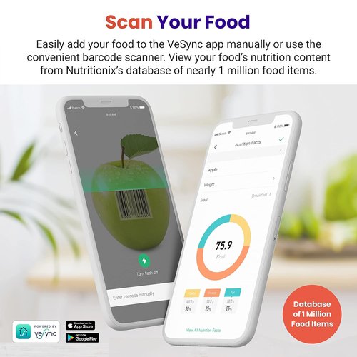 Etekcity Food Nutrition Scale - Smart Calorie Counting Scale | IPX6 Waterproof, Bluetooth, 22lb Capacity