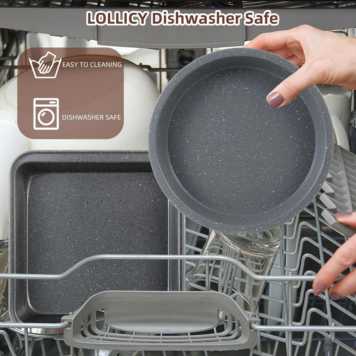 Professional Grade Nonstick Baking Pans Set by [Brand Name] - 11-Piece Carbon Steel Bakeware, Oven Safe to 450°F, Dishwasher Safe, Stackable | Steel Gray