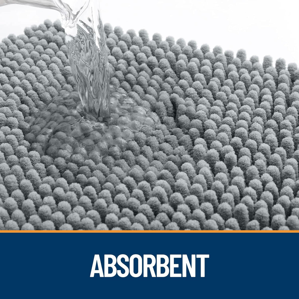 OLANLY Dog Door Mat Set - 4-Piece Absorbent Non-Slip Washable Doormat | Quick Dry Chenille Mud Mat, 30x20, Grey