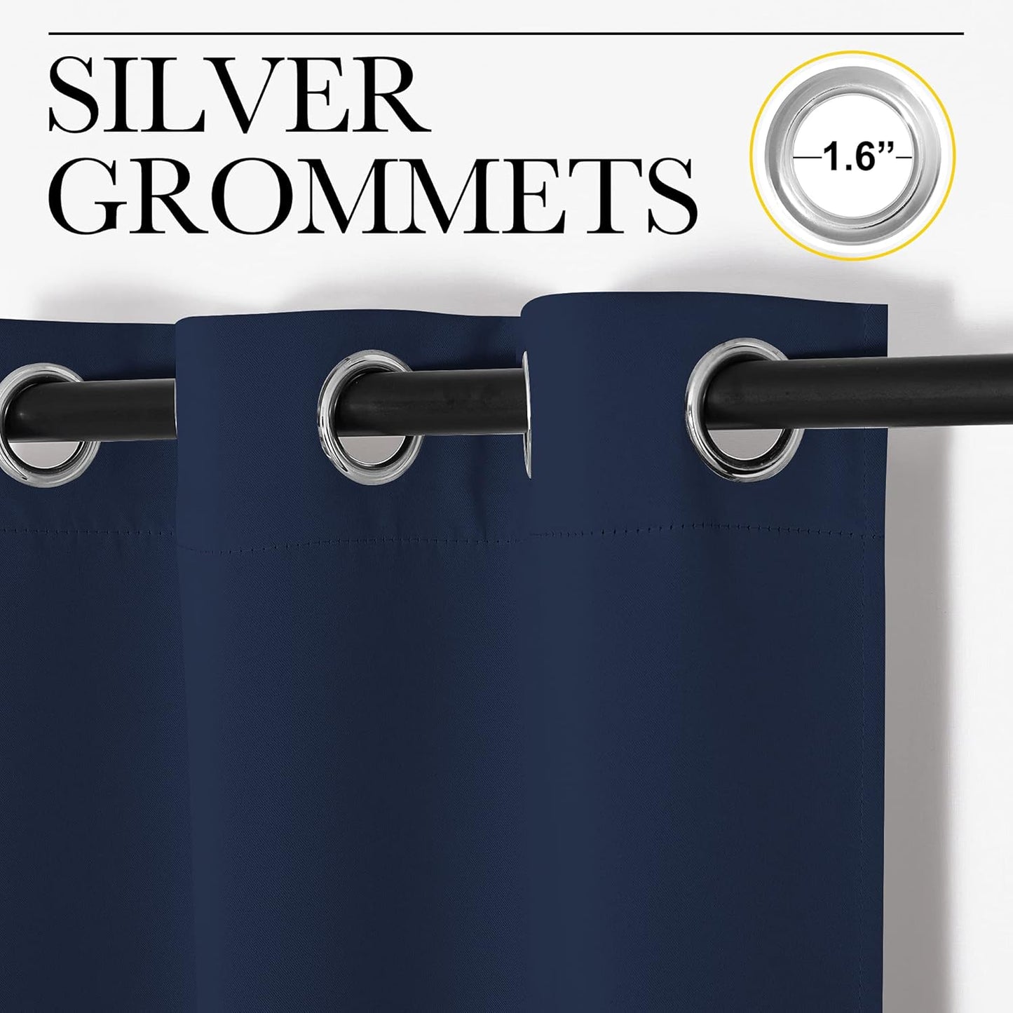 NICETOWN Blackout Curtain Panels - Thermal Insulated Navy Drapes | 2 Panels, 29" x 20" for Bedroom