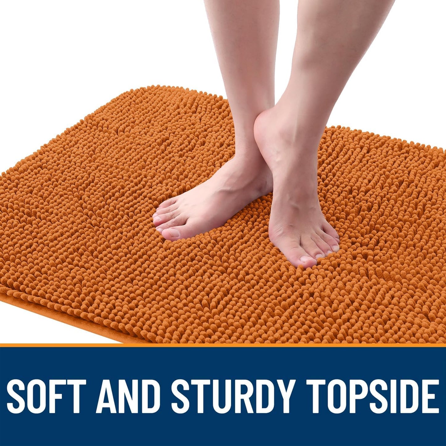 OLANLY Dog Door Mat - Absorbent Non-Slip Chenille for Muddy Paws | 34x21, Quick Dry, Indoor Entryway Carpet, Clay