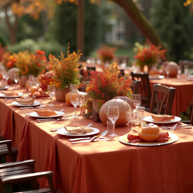 sancua Thanksgiving Tablecloths for 6 Foot Rectangle Tables, 8 Pack Burnt Orange - Washable Polyester Fabric Fall Table Cloth for Holiday Party, Birthday, Banquet Reception, 54x108 Inch Rust