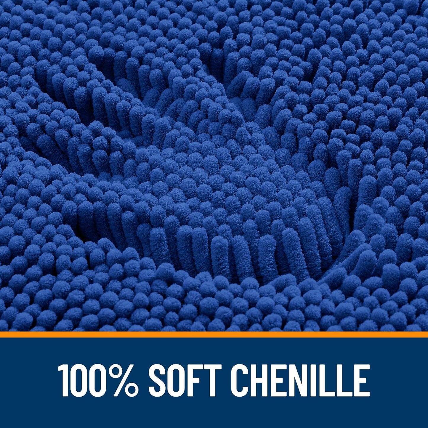 OLANLY Large Bath Rugs - Extra Soft Chenille with Rubber Backing | Quick Dry, Machine Washable, 50x30 Royal Blue