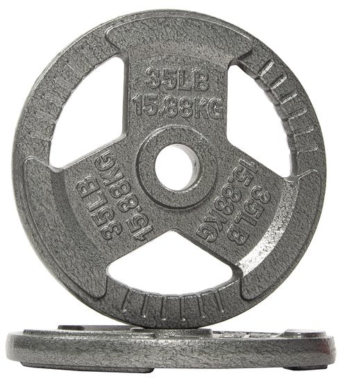 Fitvids Cast Iron Plate Weight Plate for Strength Training and Weightlifting, 2-Inch Center, 35LB (Set of 2)