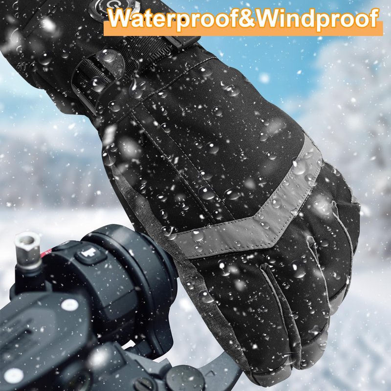 Rabbitroom Upgraded 5V 6000mAh Rechargeable Heated Gloves for Men Women, 3 Heating Levels Waterproof Non-Slip Design Ideal Hand Warmers Perfect for Hunting Skiing Driving Fishing Outdoor Work(Medium)