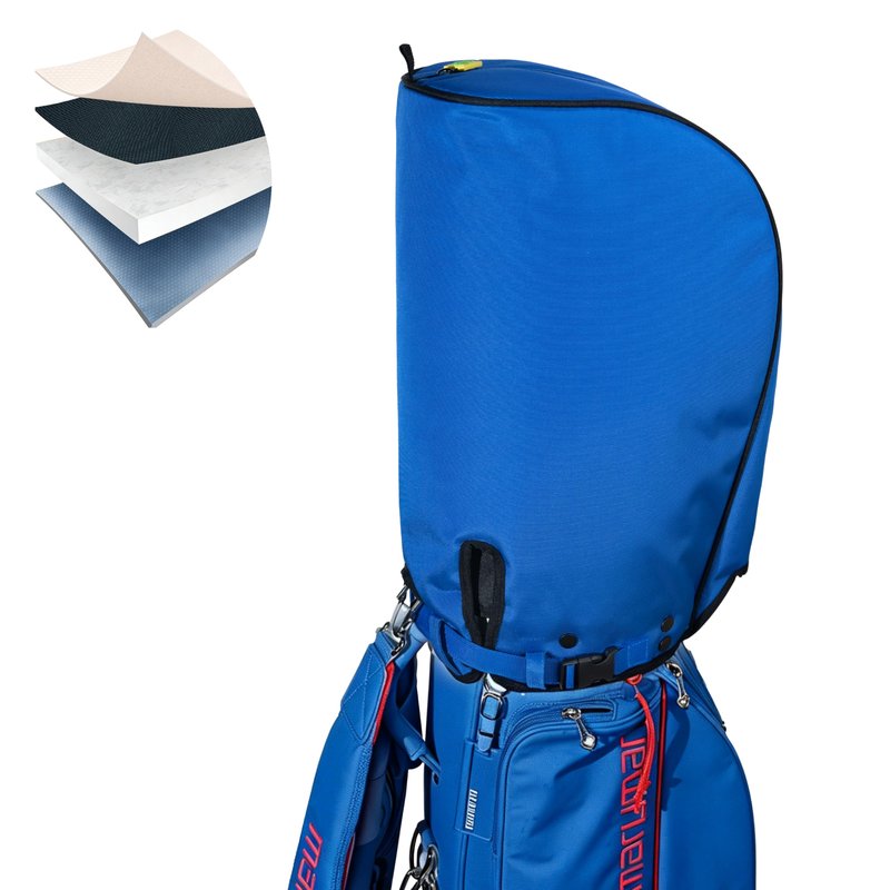SANDIAN, Blue Color, Golf Bag Rain Hood Cover, Waterproof 1260D Oxford Polyester, 12x20 Inches, Padded Protection, PU Coated, Two Sided Zipper, Adjustable Buckle Lock Fasteners, Snap Button Locking