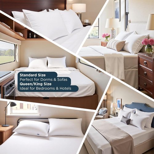 Bedsure Queen Size Pillows - Soft Down Alternative Bed Pillows for All Sleep Positions, 28"x19", White, Set of 2