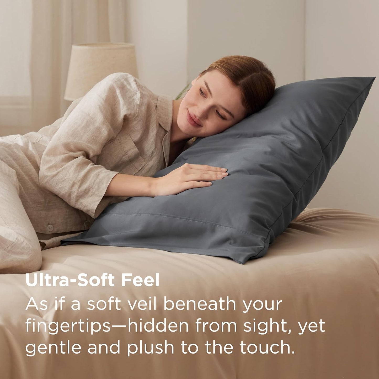 Bedsure Pillow Cases - Super Soft Dark Grey Brushed Microfiber Set of 2 | 20x26 Inches, Wrinkle & Fade Resistant
