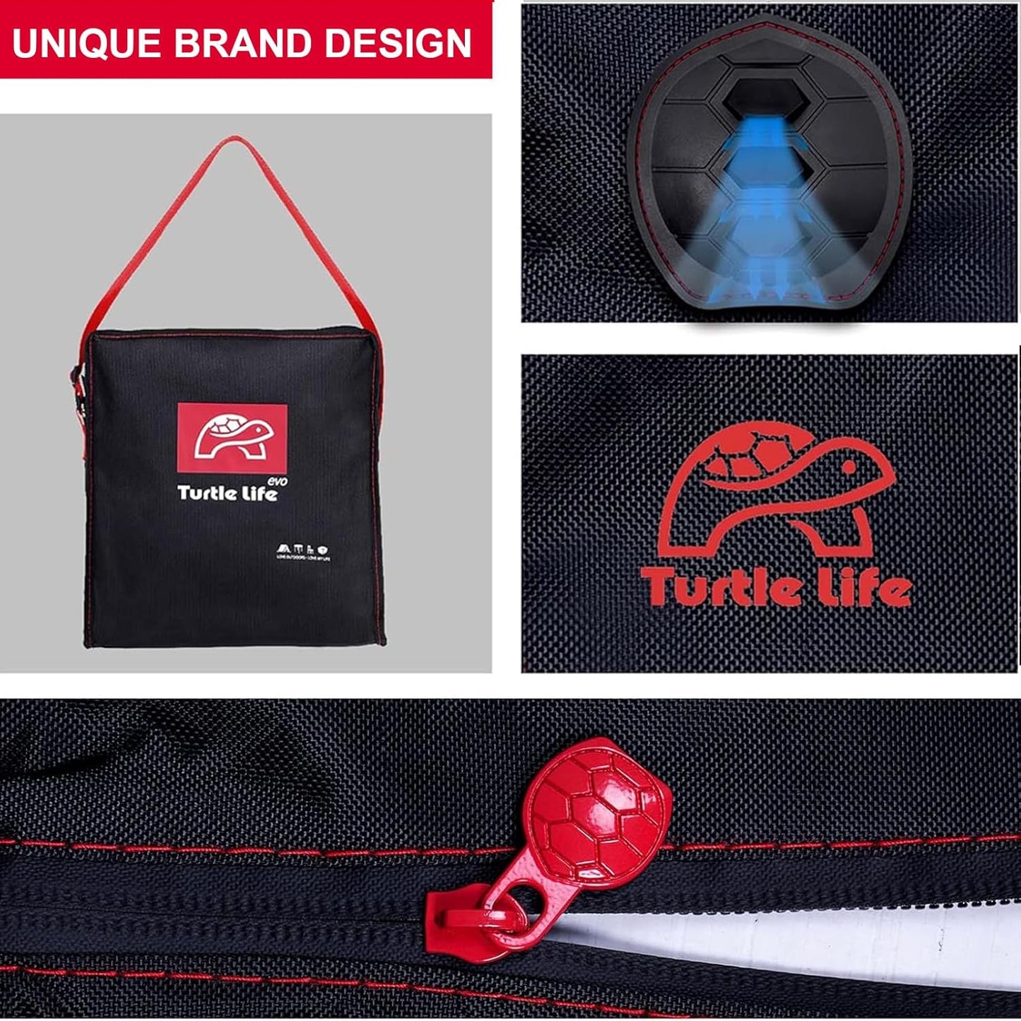 Turtle Life Heavy-Duty Waterproof Patio Furniture Cover - UV Resistant & Anti-Fading | Black, 56"L x 56"W x 29"H