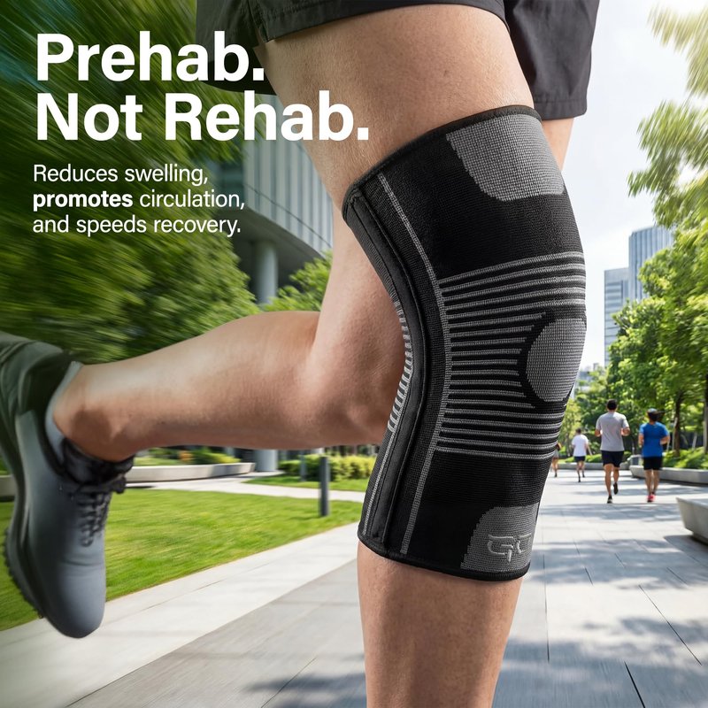 Kinesiology Knee Compression Sleeves - Professional Knee Support Braces for Men and Women for Joint Pain Relief, Swelling, ACL, MCL, FSA and HSA Approved (Black, Large)