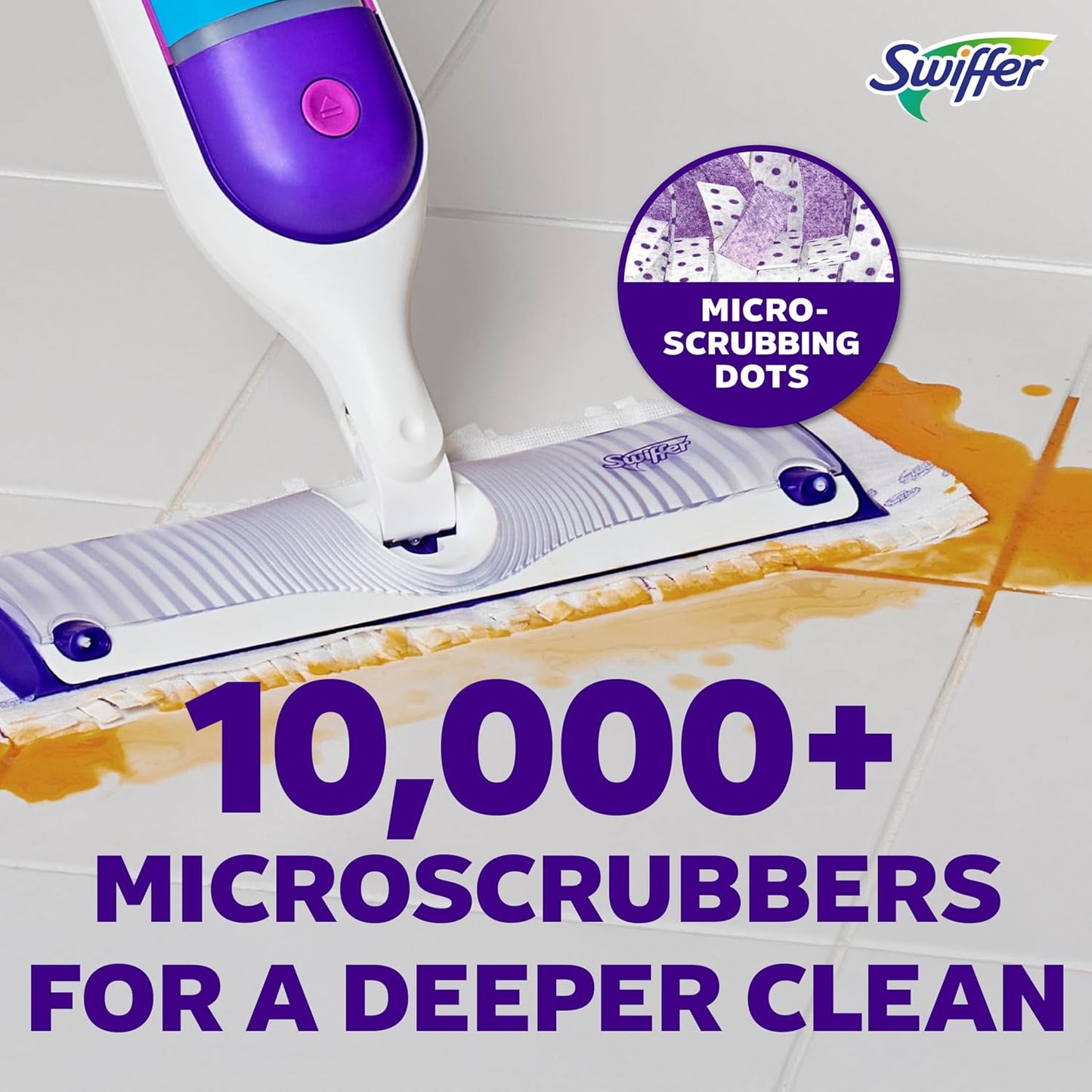 Swiffer PowerMop Multi-Surface Mop Kit - Fresh Scent Cleaning Solution & 2 Mopping Pad Refills
