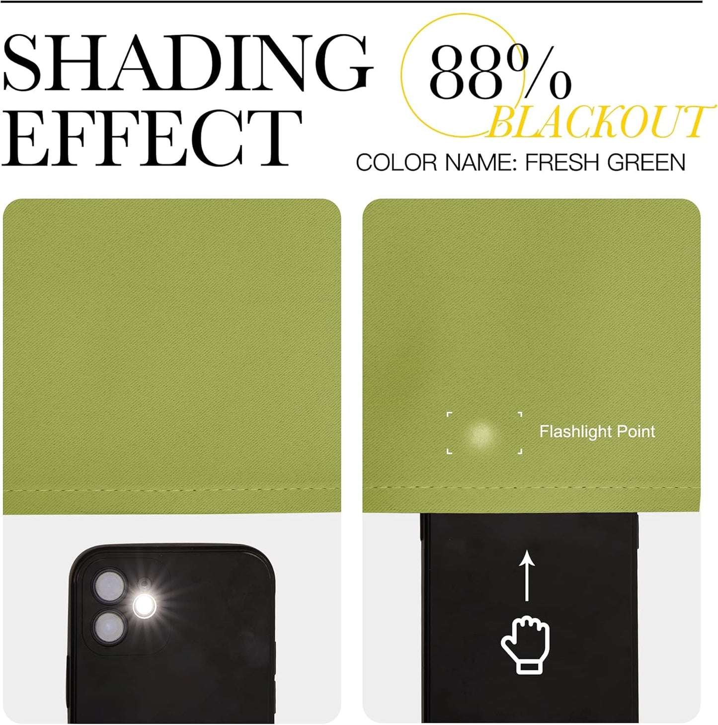 NICETOWN Fresh Green Blackout Curtains - Thermal Insulated Drapes for Small Windows | 40" Length, 29" Wide, 2 Panels