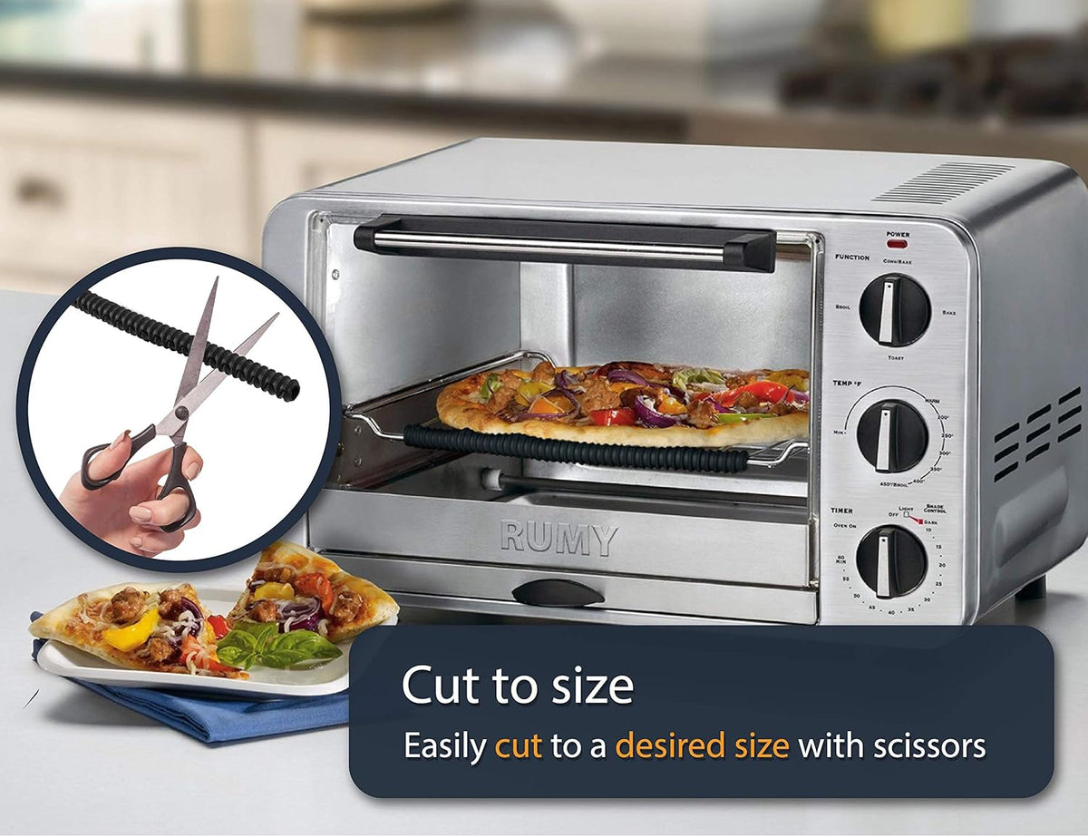 Linda’s Essentials Silicone Oven Guards - Heat-Resistant Rack Protectors | 3 Pack, 14 Inches Long (Black)