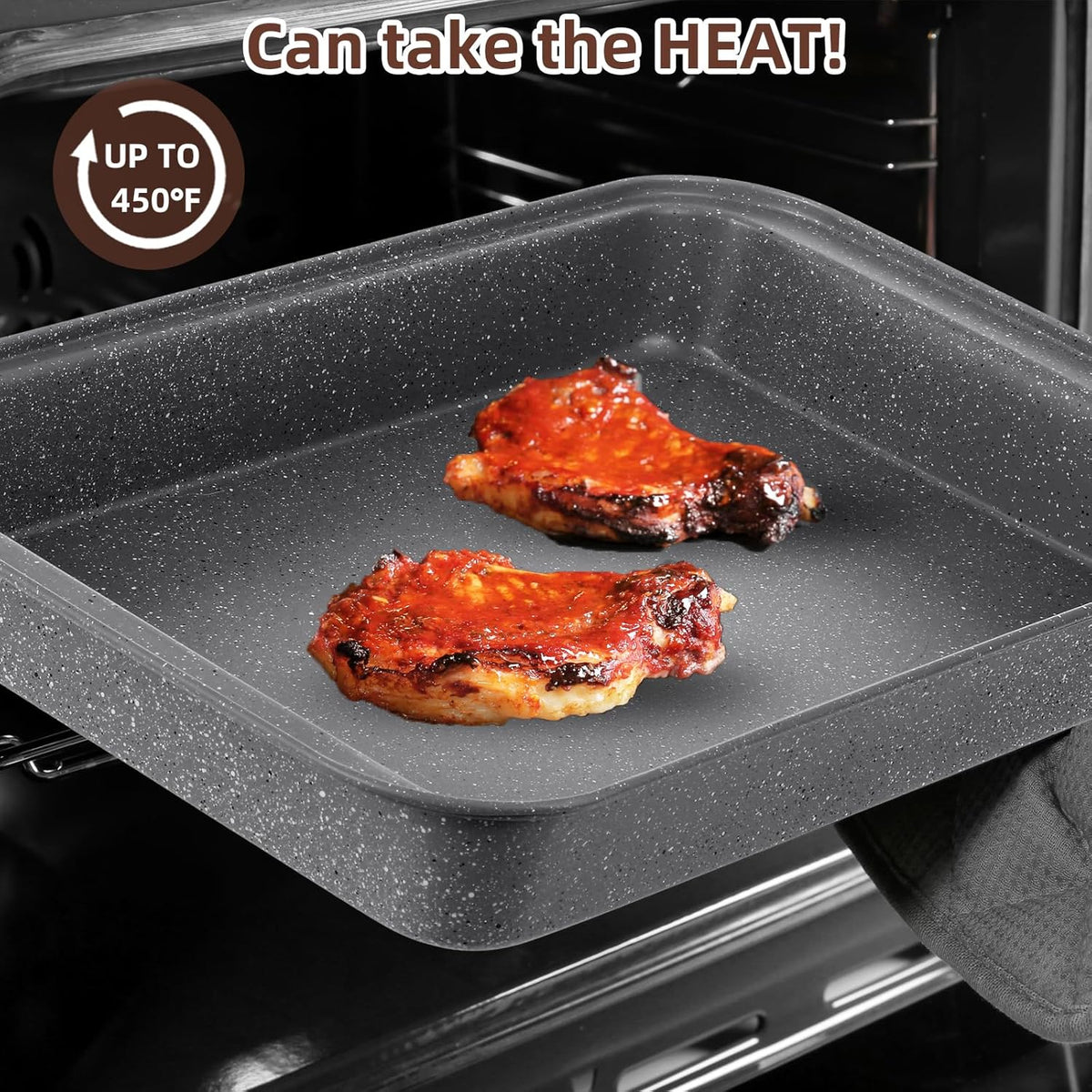 Professional Grade Nonstick Baking Pans Set by [Brand Name] - 11-Piece Carbon Steel Bakeware, Oven Safe to 450°F, Dishwasher Safe, Stackable | Steel Gray