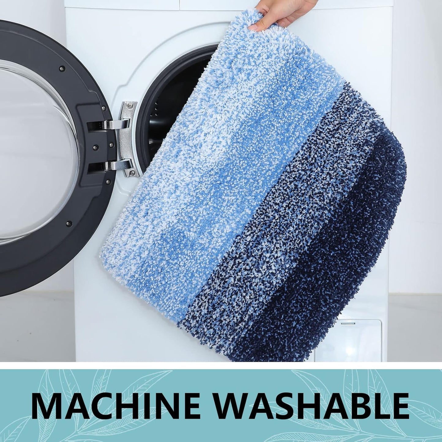 Arotive Microfiber Bath Rug - Soft, Absorbent, Non-Slip Design | 36x24 Blue Rectangular Mat