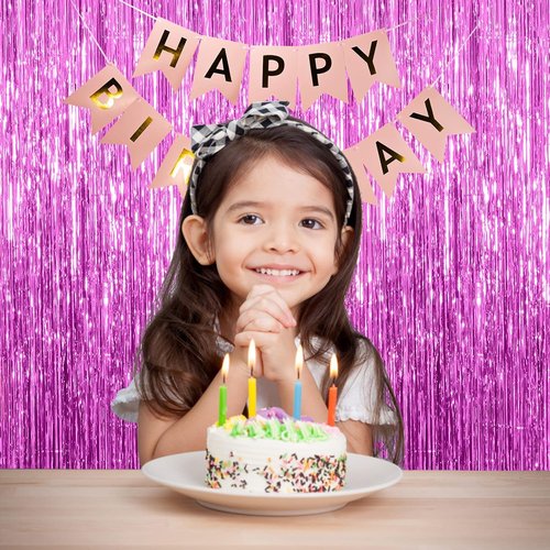 Foil Curtain Backdrop - 20 Pack Metallic Tinsel Fringe Curtains for Party Decorations | Birthday, Wedding, Baby Shower