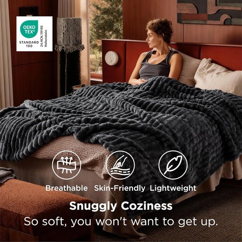 Bedsure GentleSoft Full Blanket - Cozy Grey Throw for Women & Girls | 84x90 Inches
