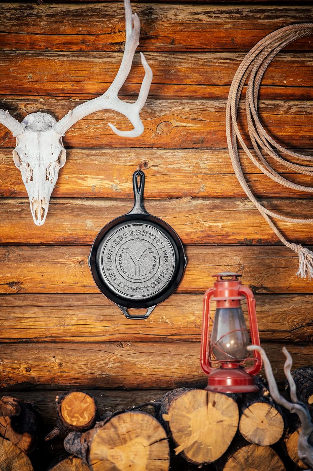 Lodge Yellowstone Stamped Cast Iron Skillet - Pre-Seasoned with Signature Teardrop Handle - 10.25 Inch
