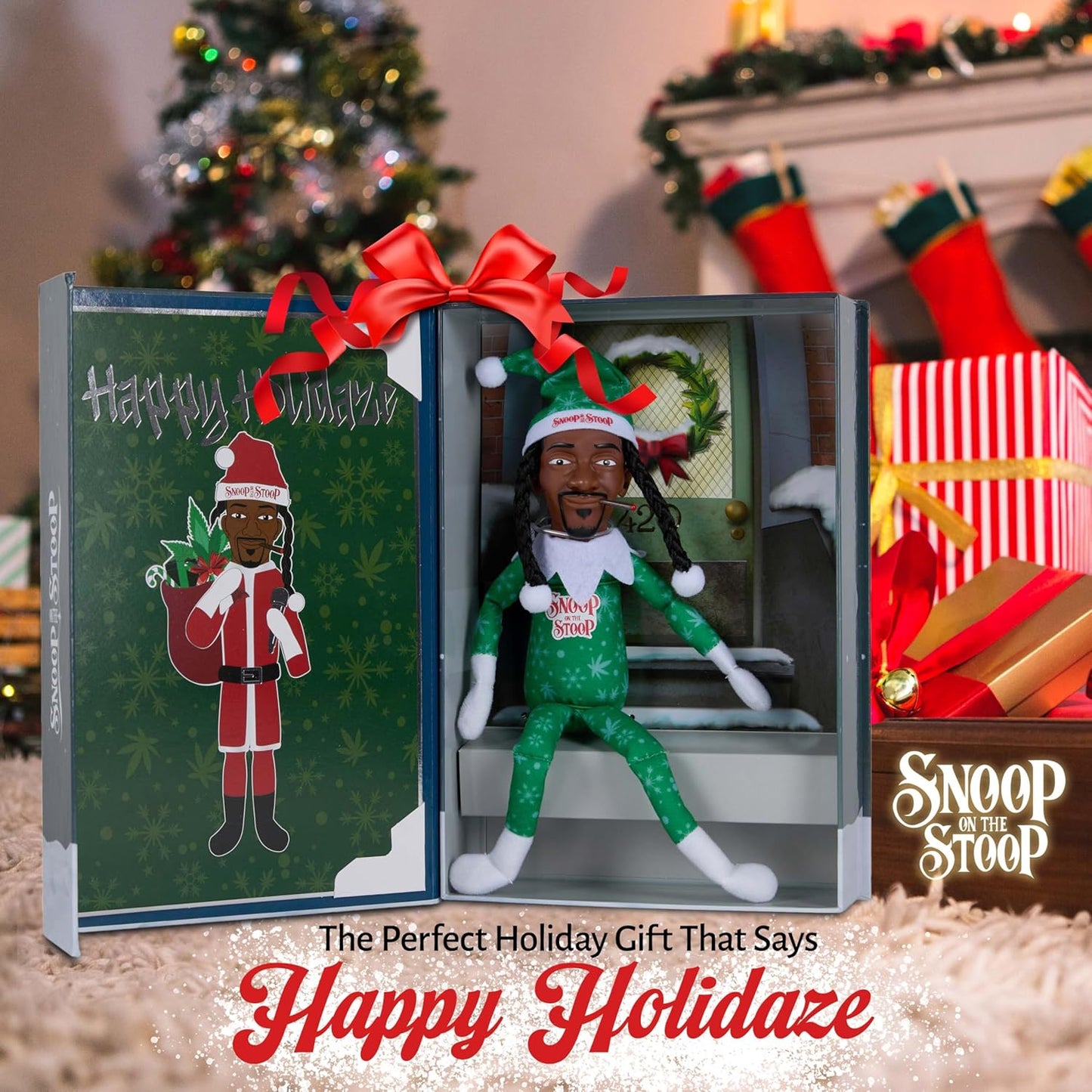 Snoop Dogg Christmas Elf Figurine - 12” Plush Shelf Decor | Collectible Holiday Decor