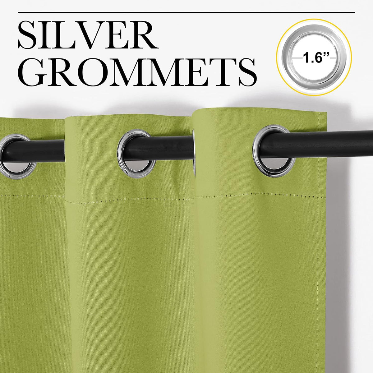 NICETOWN Fresh Green Blackout Curtains - Thermal Insulated Drapes for Small Windows | 40" Length, 29" Wide, 2 Panels