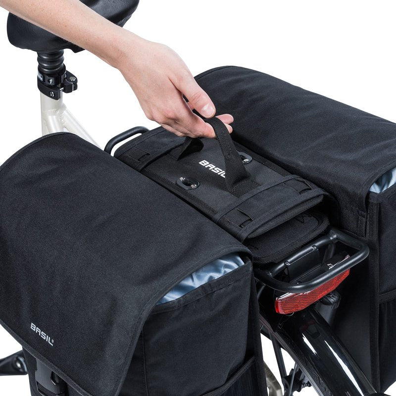 Basil Detachable Bag System, Universal Bridge System, Handle, Black, One Size
