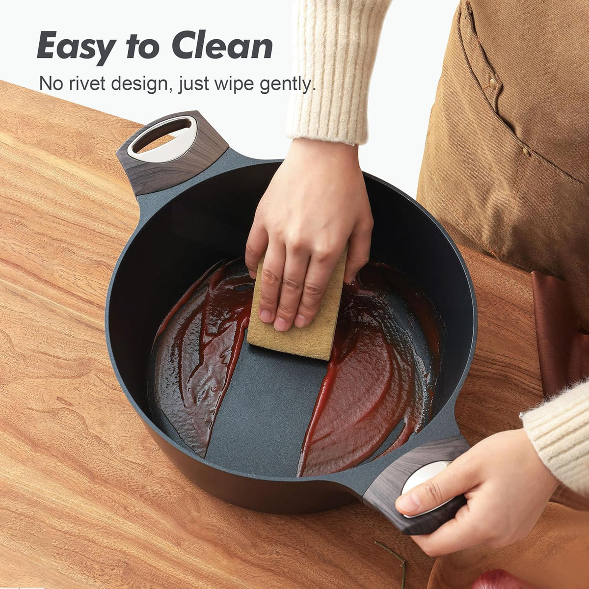 SENSARTE Nonstick Frying Pan & Stock Pot Set - 8-Inch Skillet with Lid & 4.5QT Induction-Compatible Pot