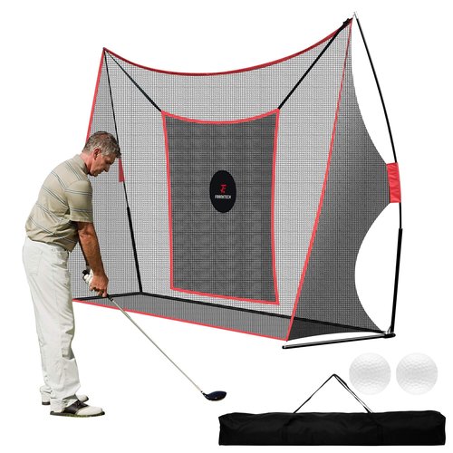 FRANKTECH Golf Practice Net - Heavy Duty Driving Range Net with High Impact Chipping Target, Include Carry Bag and Golf Balls for Indoor Outdoor
