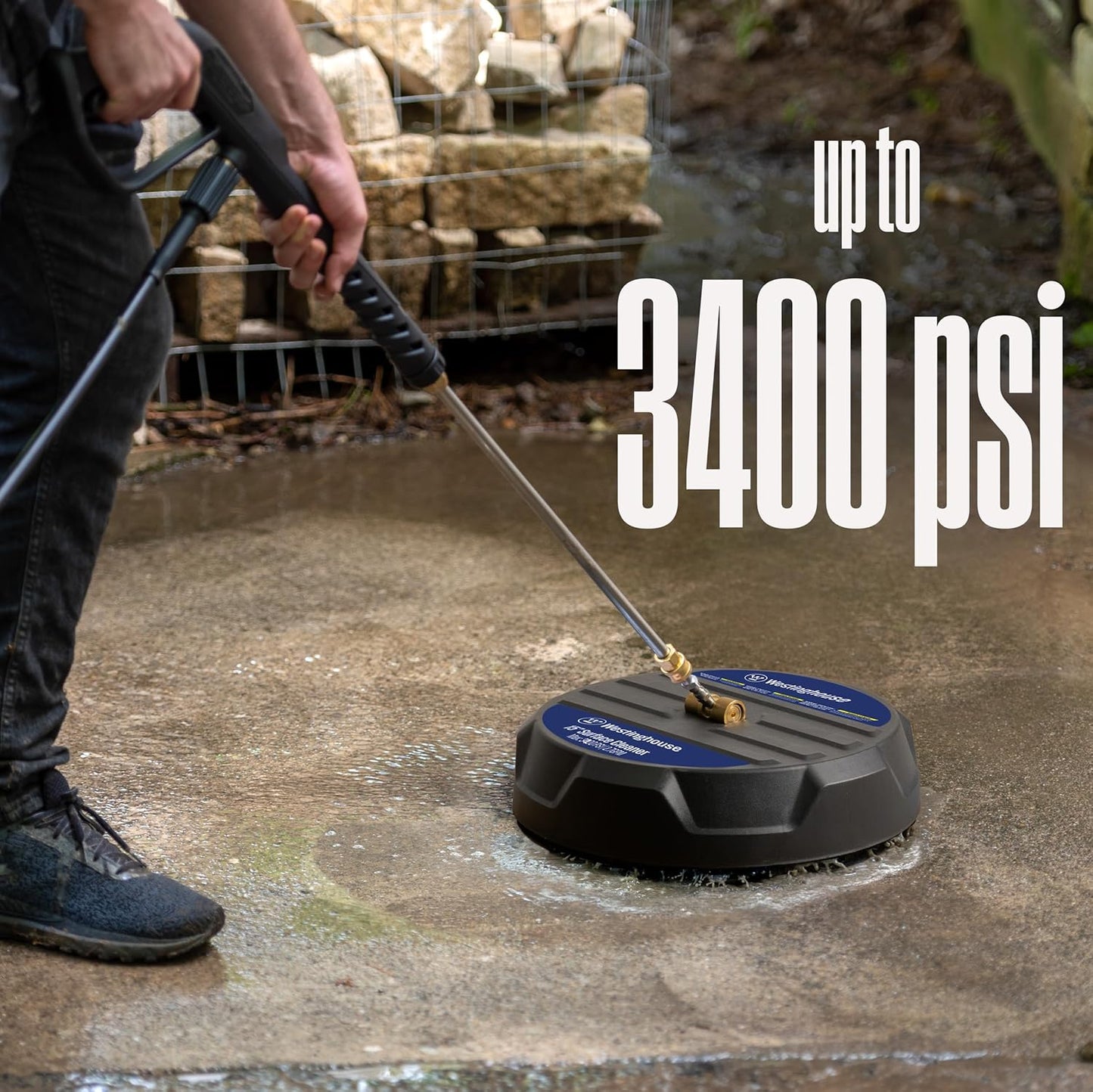 Westinghouse 15” Pressure Washer Surface Cleaner - 3400 Max PSI, 1/4” Connector | Ideal for Gas & Electric Washers