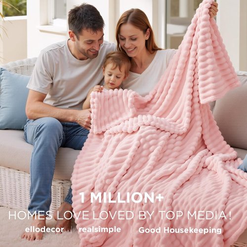 Bedsure GentleSoft Coral Pink Fleece King Blanket - Super Soft Cozy Comfort, 108x90 Inches