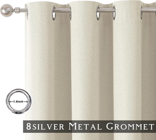 ChrisDowa Blackout Curtains - 100% Solid Birch | Thermal Insulated & Soundproof | 45" Long, 2 Panels