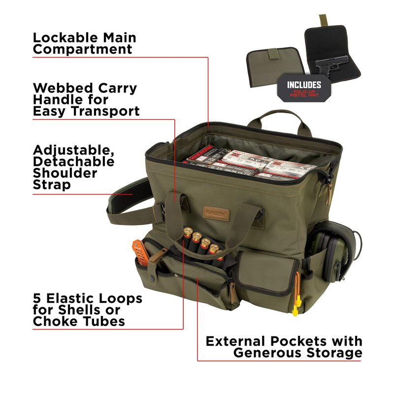 Allen Company Triumph Ripstop Range Bag & Handgun Mat, Olive